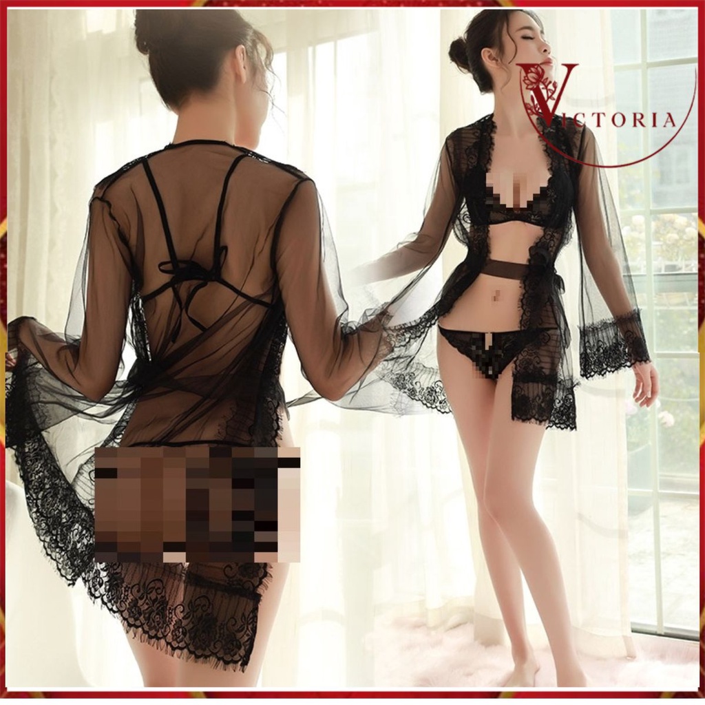 Victoria Set Lingerie Wanita Bh + Celana Dalam Lace Gaya Import 3011