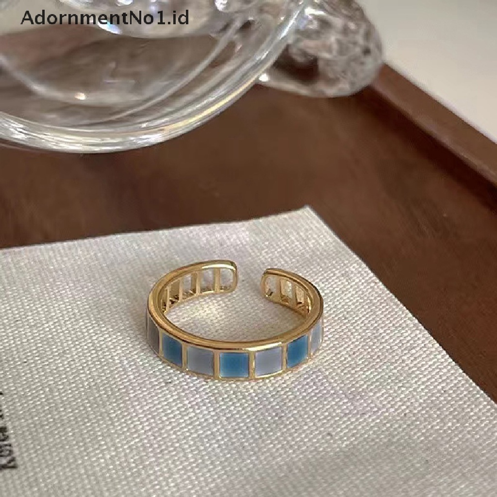 [AdornmentNo1] Vintage Colorful Drip Glaze Open Rings Untuk Wanita Desain Baru Temperamen Logam Lingkaran Geometris Aksesoris Perhiasan [ID]