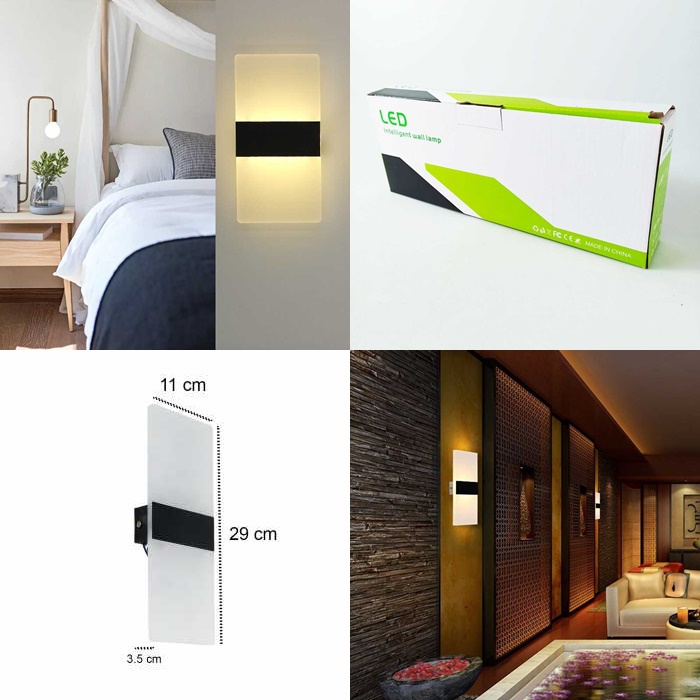 Lampu Hias Dinding Kamar Rumah Dekorasi LED Light 6W 3000K Warm White - F0011