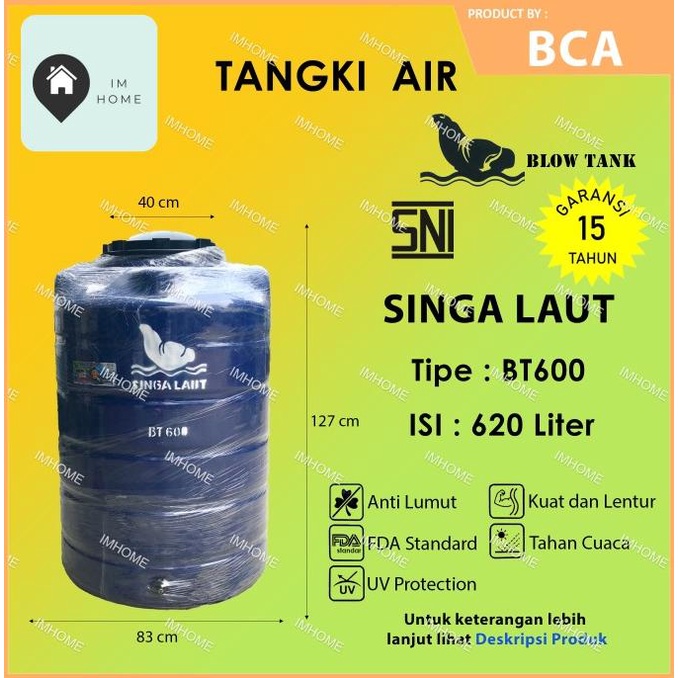 Tangki / Toren Air Singa Laut 600 Liter Anti Lumut Blow Tank 500 Liter