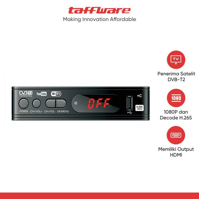 STB Taffware Digital Satellite TV Tuner Box Receiver H.265 1080P