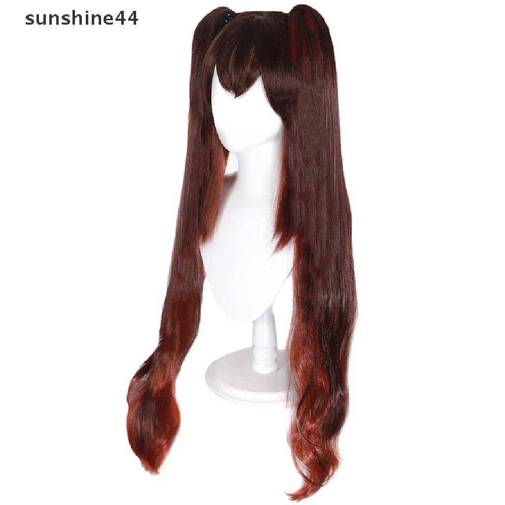 Wig Cosplay Sunshine Genshin Impact Hutao Anime Game Hu Tao Properti Kostum Gaya Cina.