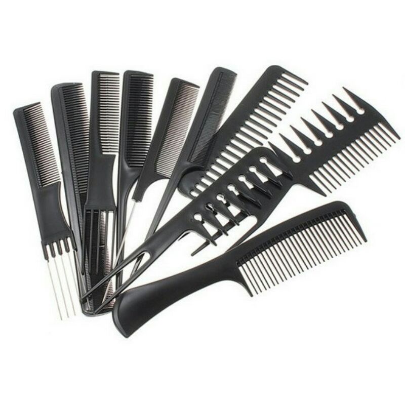 Sisir Rambut Salon Profesional Hair Comb 10 PCS ys-254 Black