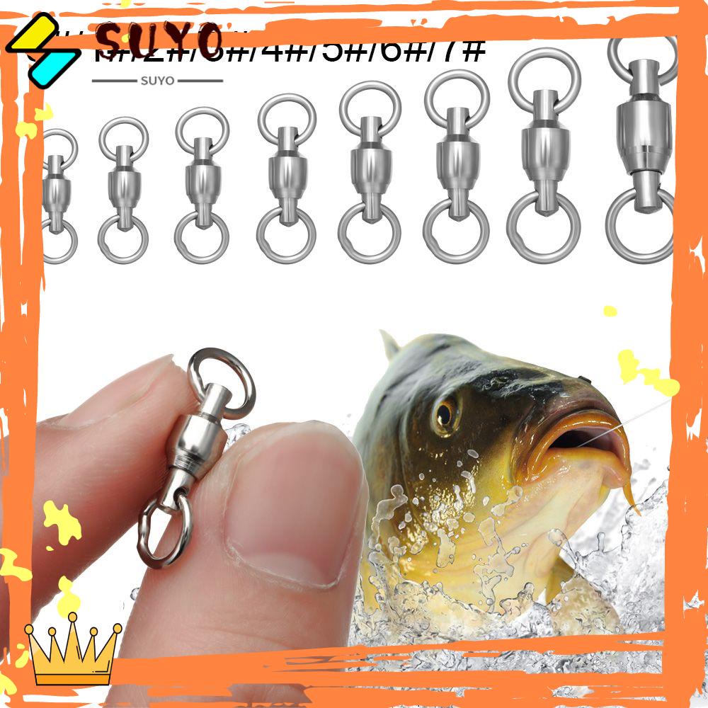 Suyo 10pcs Konektor Memancing Bantalan Bola Putar Rolling Kekuatan Tinggi