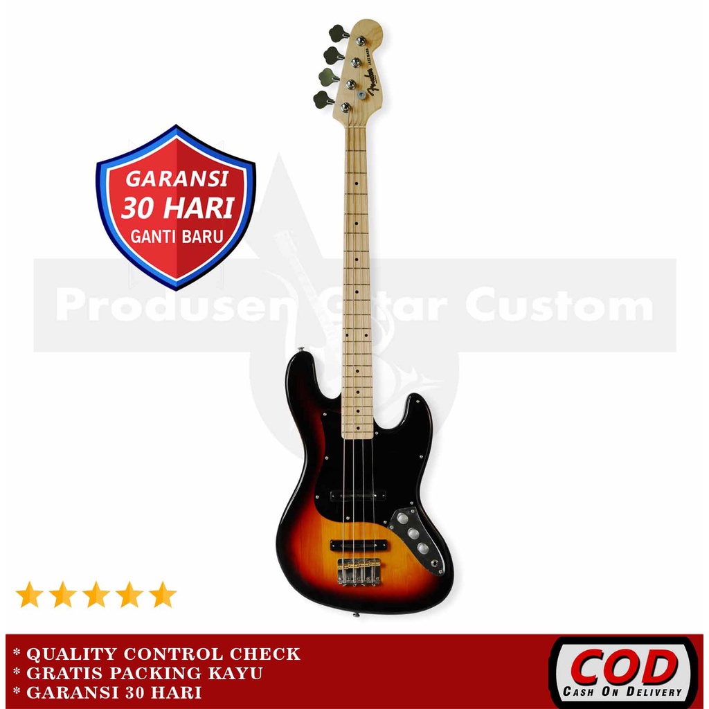 Bass Elektrik Fender Jazz Bass Custom Paket Lengkap