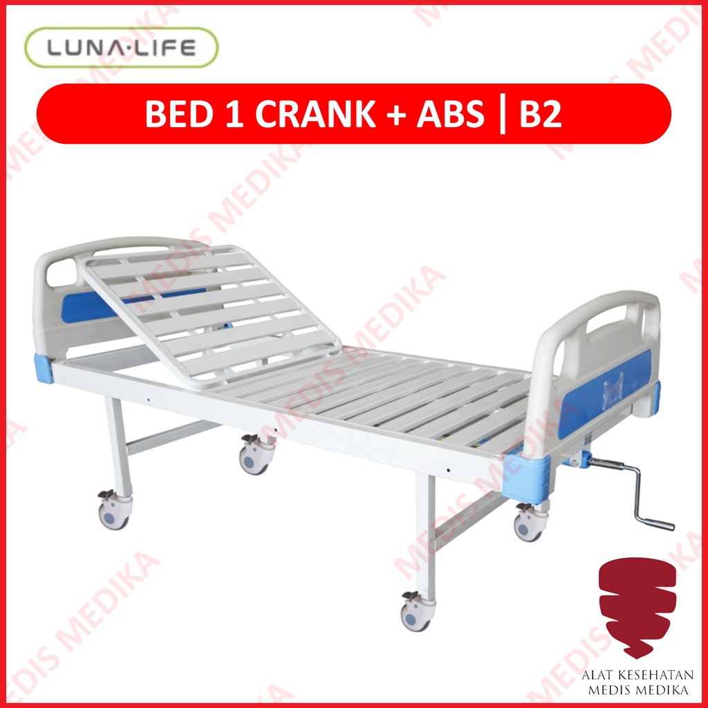 Bed Manual 1 Crank Tempat Tidur Ranjang Pasien Hospital Rumah Sakit