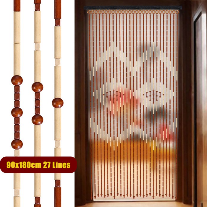 [Ready] Nt Tirai Pintu Bambu Kayu Bead String Blinds Fly Screen Untuk Rumah T