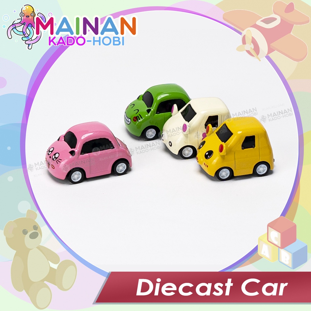 MAINAN ANAK EDUKASI MINIATUR MOBIL HEWAN DIECAST PULLBACK CAR ANIMAL