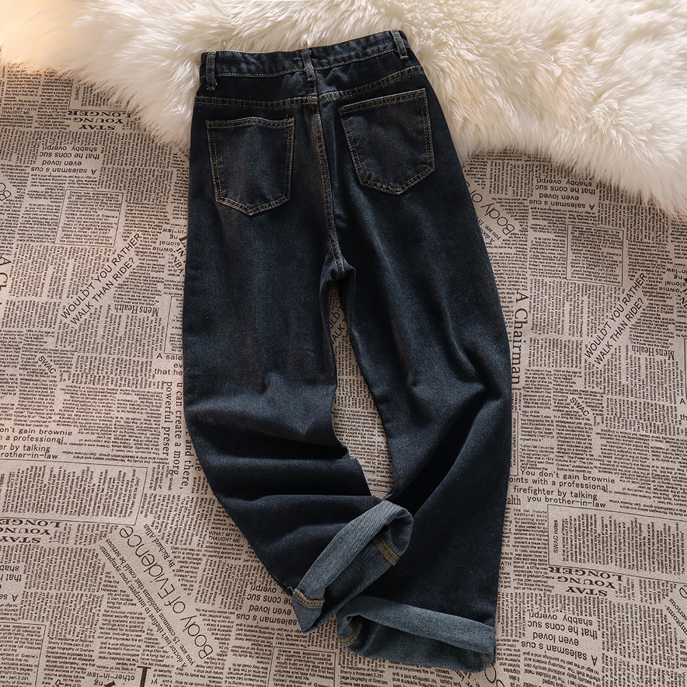 New hitam celana jeans panjang wanita kulot high waist murah kekinian