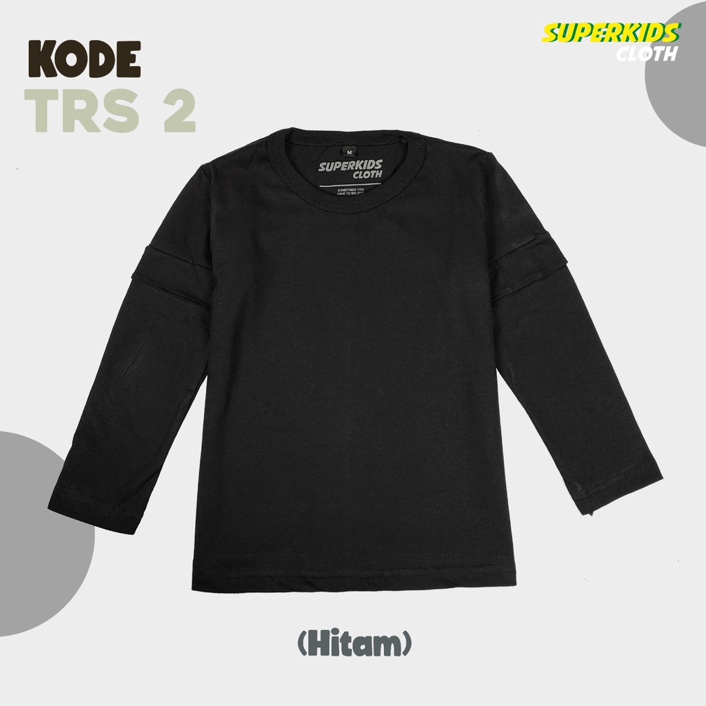 BAJU ANAK PEREMPUAN / KAOS ANAK CEWEK POLOS RAMPEL TANGAN BLACK BRAND SUPERKSIDCLOTH 1 - 11 TAHUN