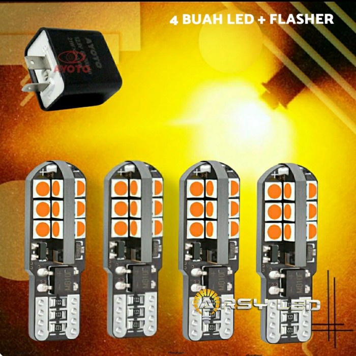 Paket Lampu Sein Sen Isi 4 Led Arrow + Flasher Motor Beat Vario Mio