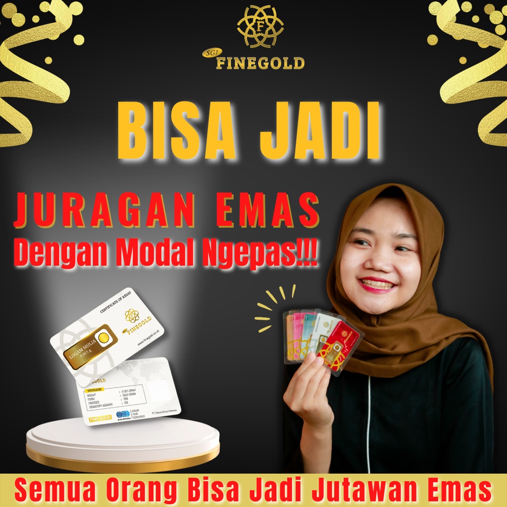 COD / GOSEND LANGSUNG KIRIM - DIJAMIN ASLI 100% EMAS FINE GOLD ORI HIGH QUALITY 0.001 GRAM ASLI ORIG