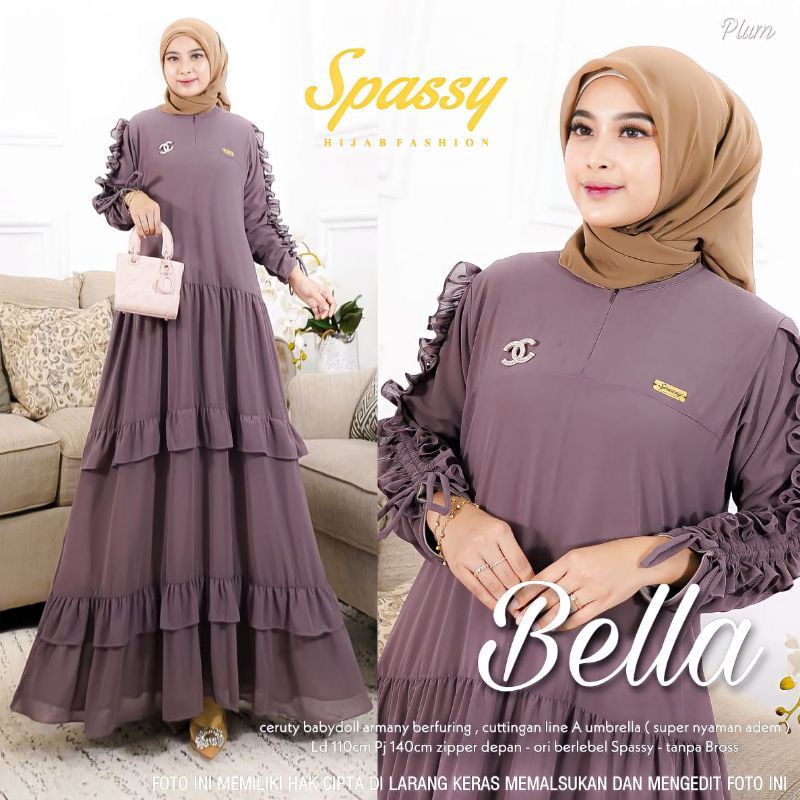 Cod Bella dress/gamis ceruty/gamis ibu muda/gamis lebaran/baju muslim