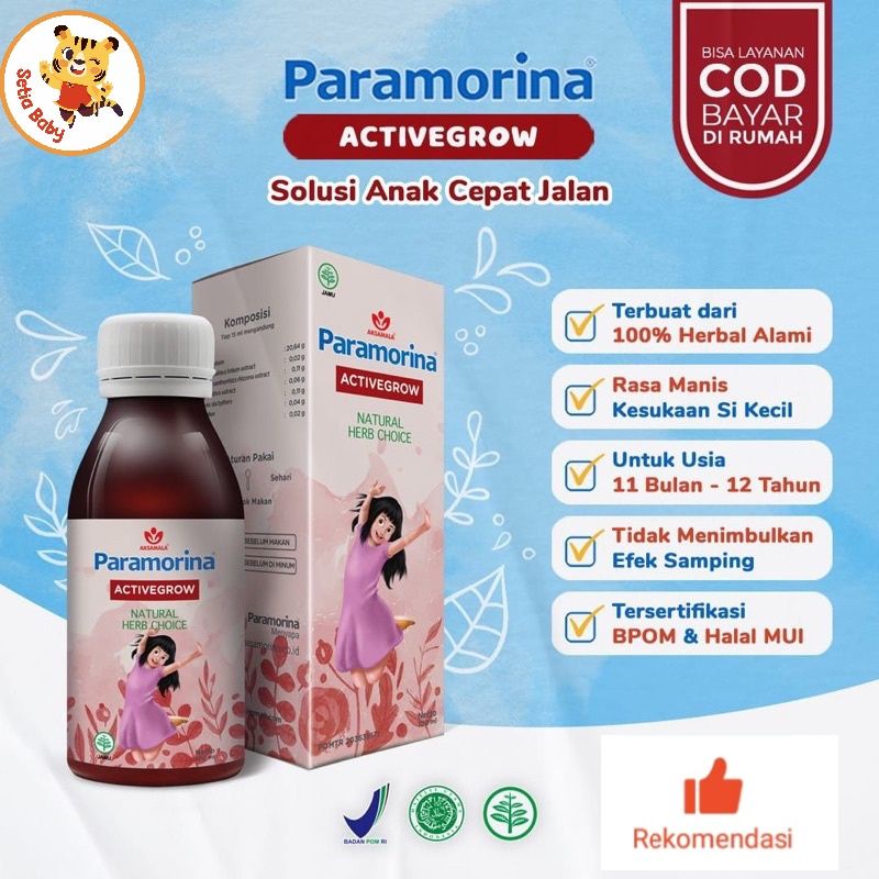 PARAMORINA VITAMIN ANAK TERLAMBAT BICARA,PERTUBUHAN ANAK DAN JALAN PENAMBAH NAFSU MAKAN OBAT BATUK G