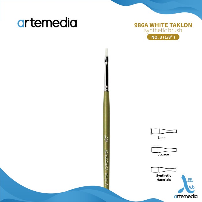 

Kulu Artemedia Gold 986A Short Flat Taklon Brush