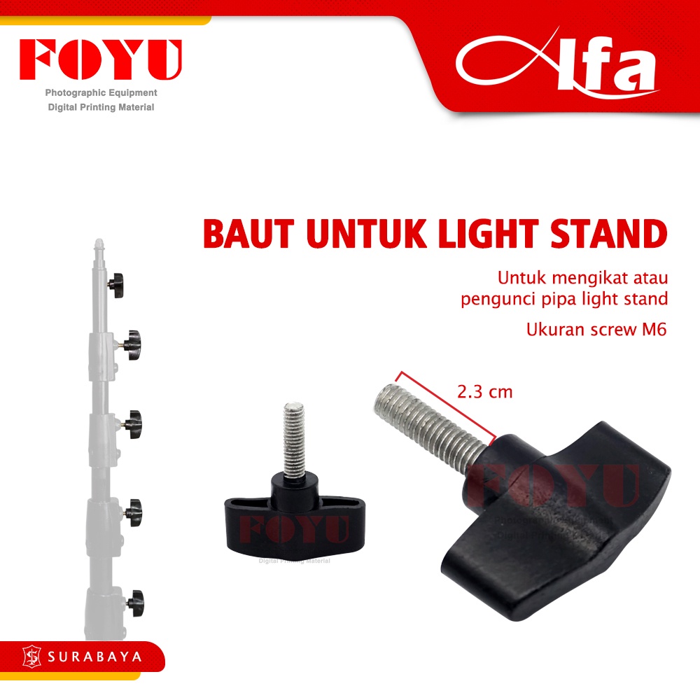 Baut Light Stand Tripod Lampu Alfa