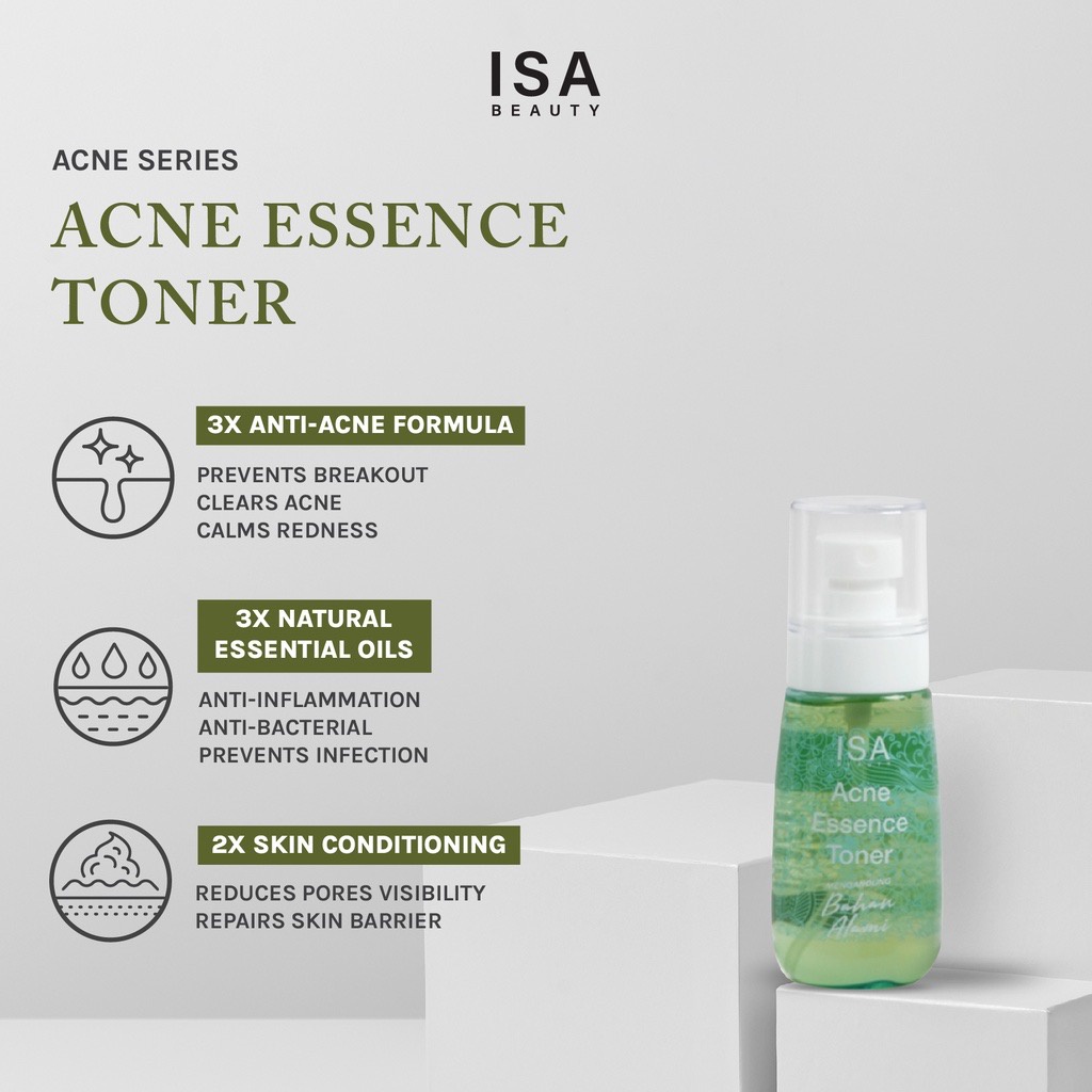 ISA Beauty Acne Essence Toner Sulfur 94ml Toner Anti Jerawat dan Komedo
