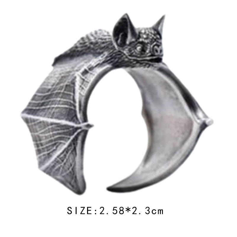 Vintage Bat Rings Fashion Retro Style Adjustable Bat Rings Untuk Wanita Pria Bat Jewellery