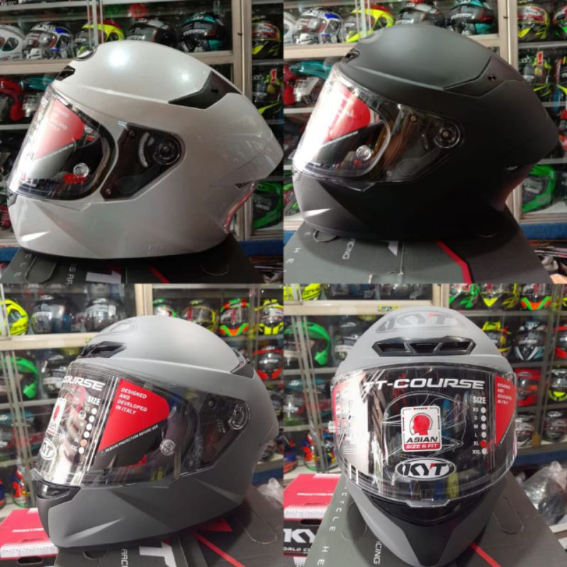 HELM KYT TT COURSE  GORILA GREY|MATT GORILA GREY|WHITE|BLACK DOFF