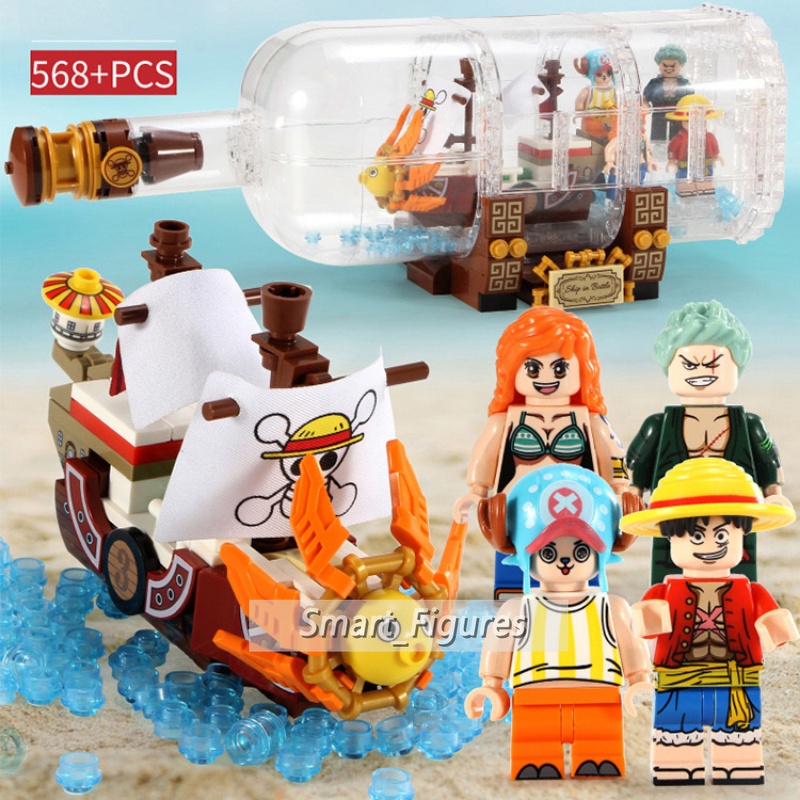 Blok Bangunan 4jenis Dawanli Sunshine Kapal Bajak Laut Luffy Polar Diver Kapal Kreatif Model Mainan Hadiah One Piece