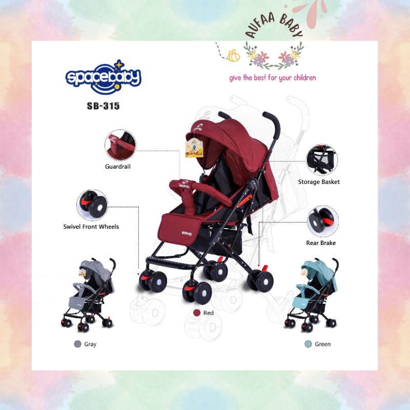 AUFAA ❤ STROLLER DORONGAN BAYI ANAK SPACEBABY SB 315 MURAH