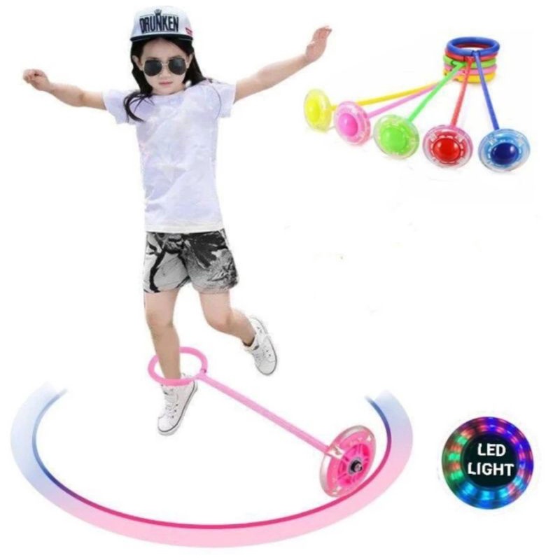 Hulahup Kaki Speeds/ Maianan Anak Yoyo Kaki Lampu Nyala Hulahup Flashing Jping Ball