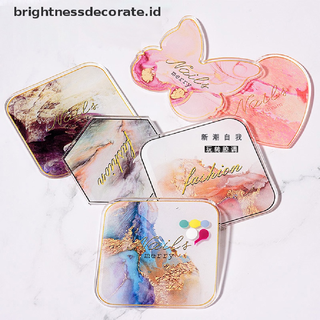 [Birth] Resin Stone Nail Art Akrilik Palette Display Board Pager Alat Pencampur Warna [ID]