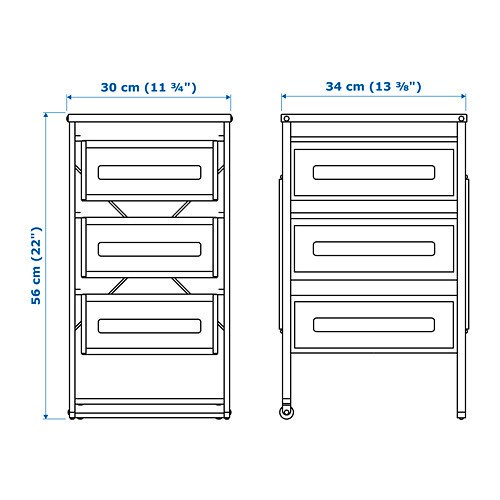 LENNART Unit laci, putih 56x30cm Ikea