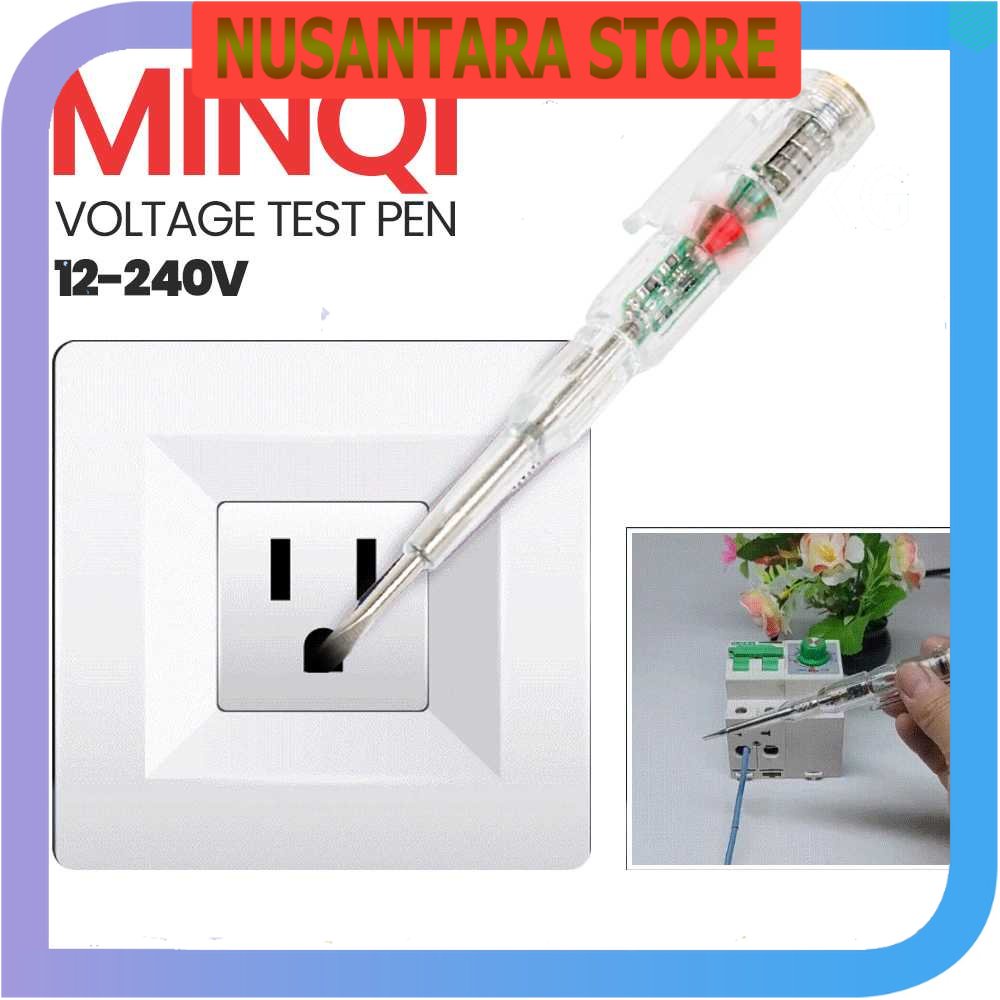 NUSANTARA STORE - Minqi Voltage Test Pen Pendeteksi Aliran Arus Listrik 12-240V - MQ912