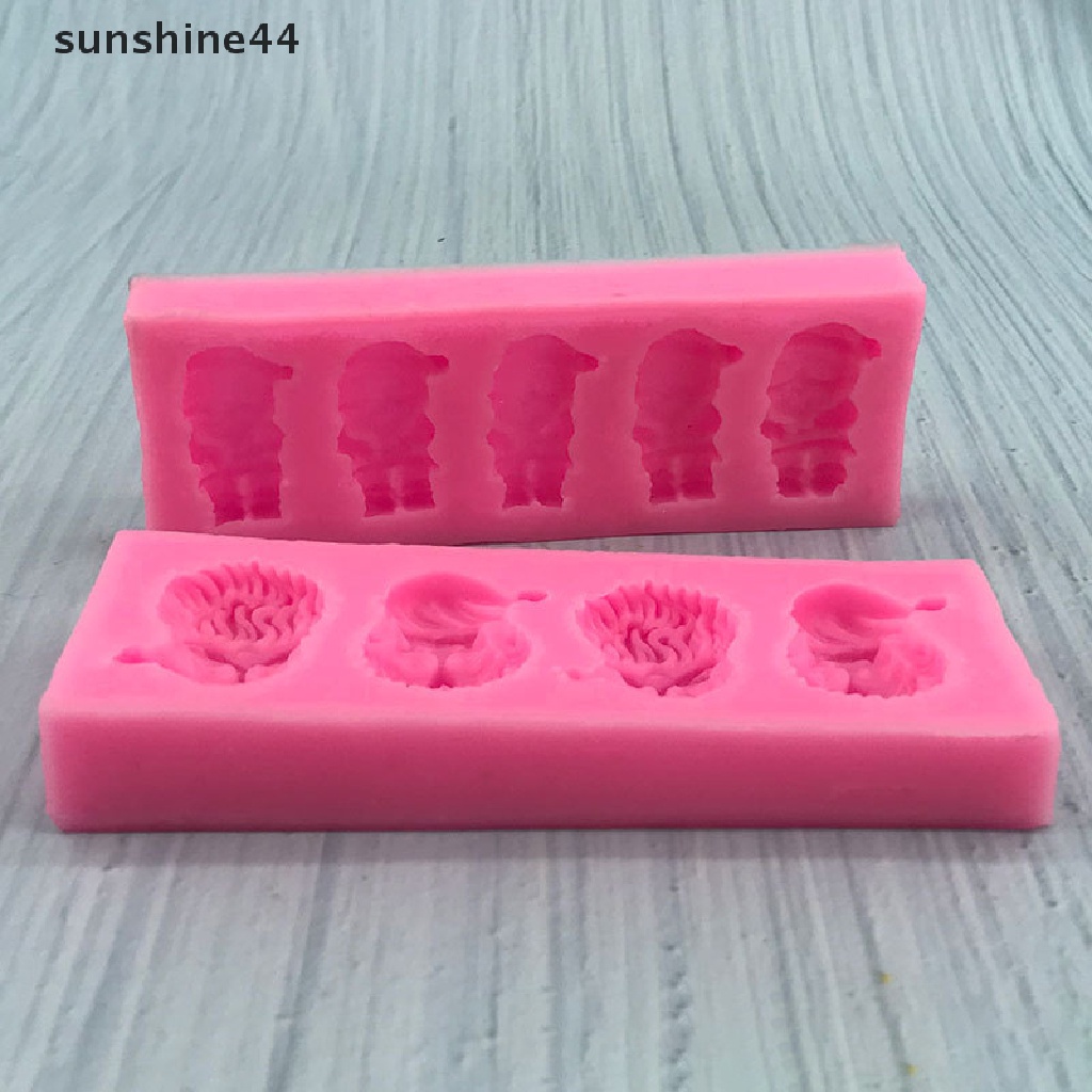 Sunshine 1Pc Cetakan Silikon Natal Santa Fudge Kue Coklat Cookie Baking Mould.