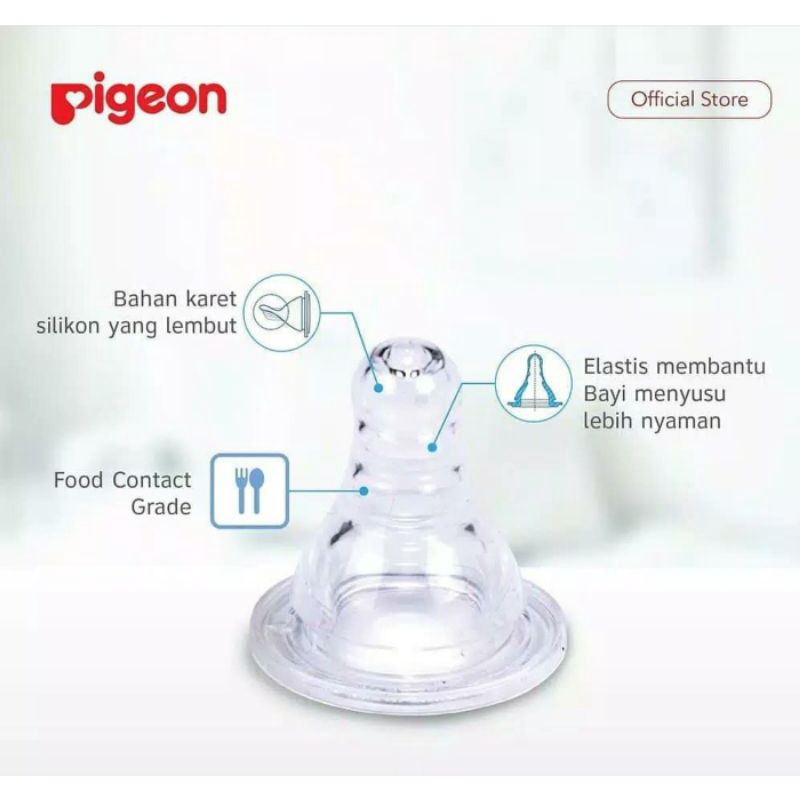 PIGEON Silicone Nipple Size S, M, L (0-6 Bulan) Dot Silicon Nipple Bayi Toples Niple (Ecer)