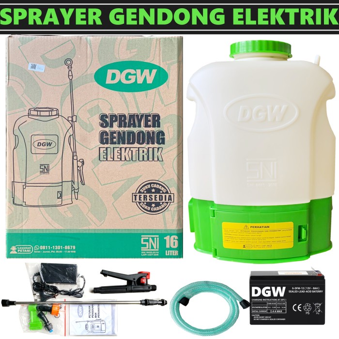 Sprayer DGW elektrik 16 liter alat semprot hama - Tinggal pakai