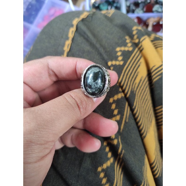 badar besi kalimantan ring alpaka super 100% natural