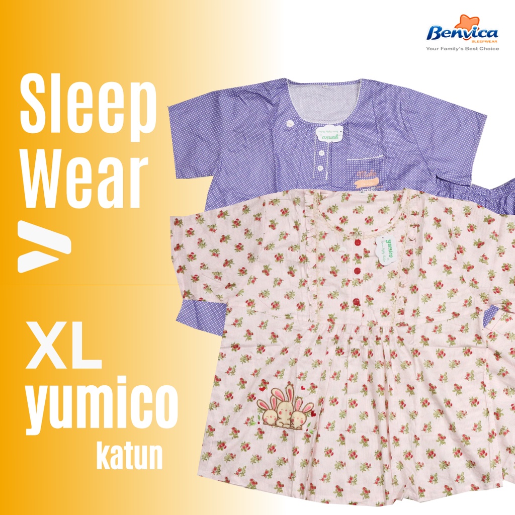 BAJU TIDUR SETELAN CELANA PENDEK XL KATUN PREMIUM YUMICO