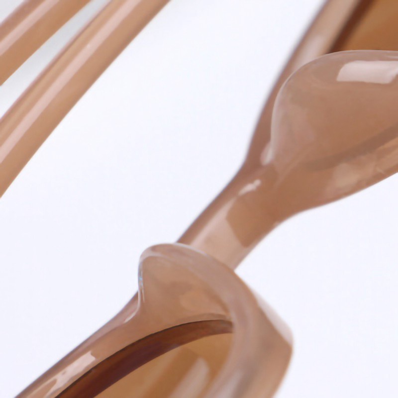 Kacamata Hitam Bulat Ins Hot Fashion Korean Stayle Metal Gaya Mata Kucing Lensa Plastik Eyewear