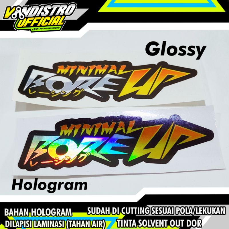 stiker minimal bore up