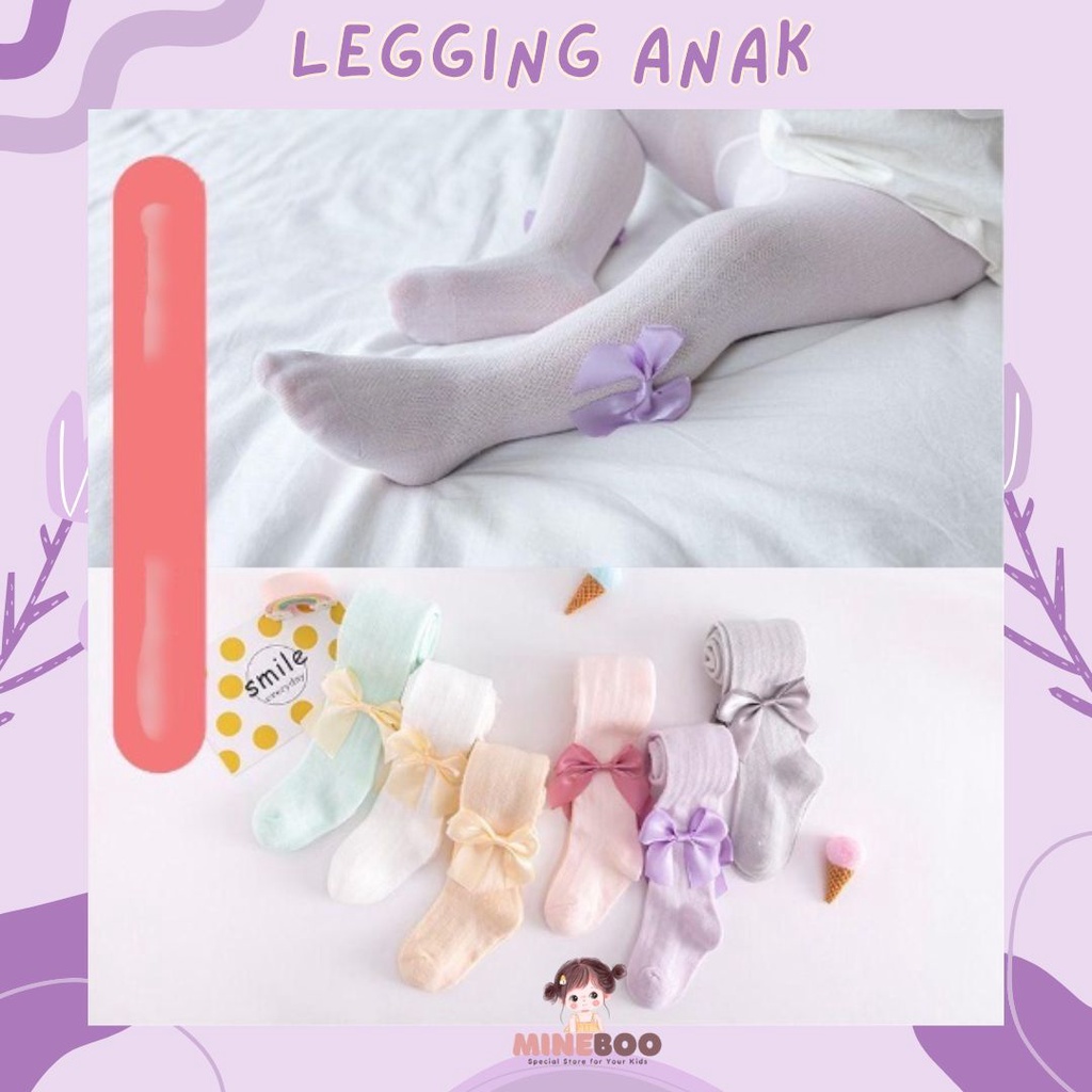 mineboo - LEGGING MHIWA 0-8tahun Pantyhose anak perempuan dan kaus kaki dansa katun ikatan simpul jala tipis Leggings anak cewek