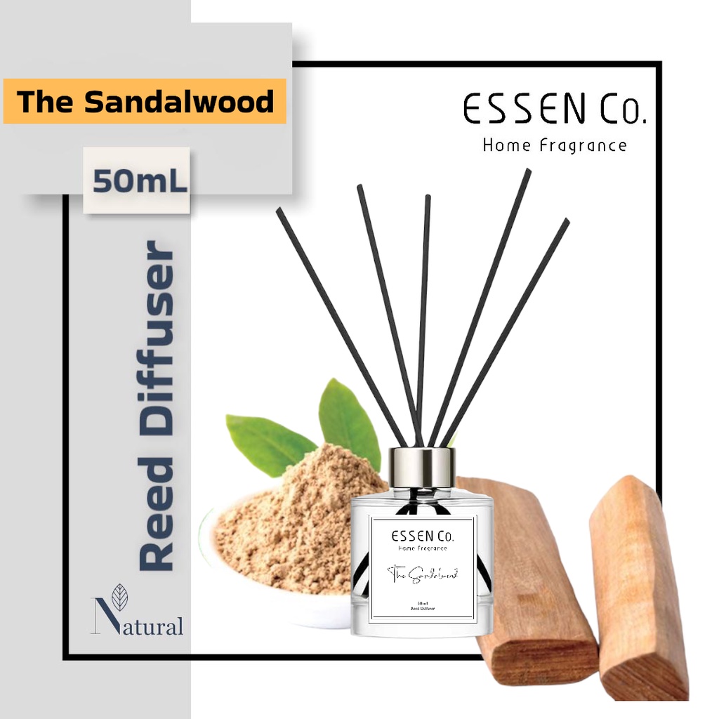 Essen Co Reed Diffuser Aromatherapy Sandalwood Pengharum Pewangi Ruangan Aromaterapi 50ml