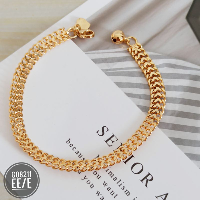 Gelang xuping tikar warna 18k gold 8mm G08211