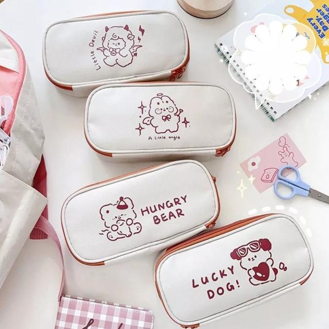 

Tempat Pensil Bear Kotak Kanvas Kapasitas Besar Pencil Case Canvas