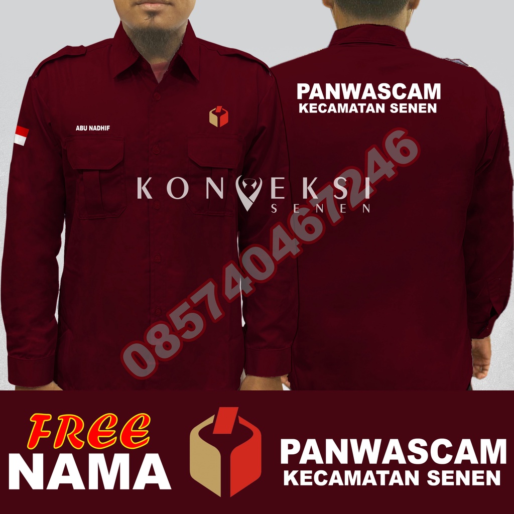 kemeja panwaslu baju panwaslu KEMEJA PANWASCAM baju PANWASCAM seragam PANWASCAM Pdh PANWASCAM kemeja kerja PANWASCAM