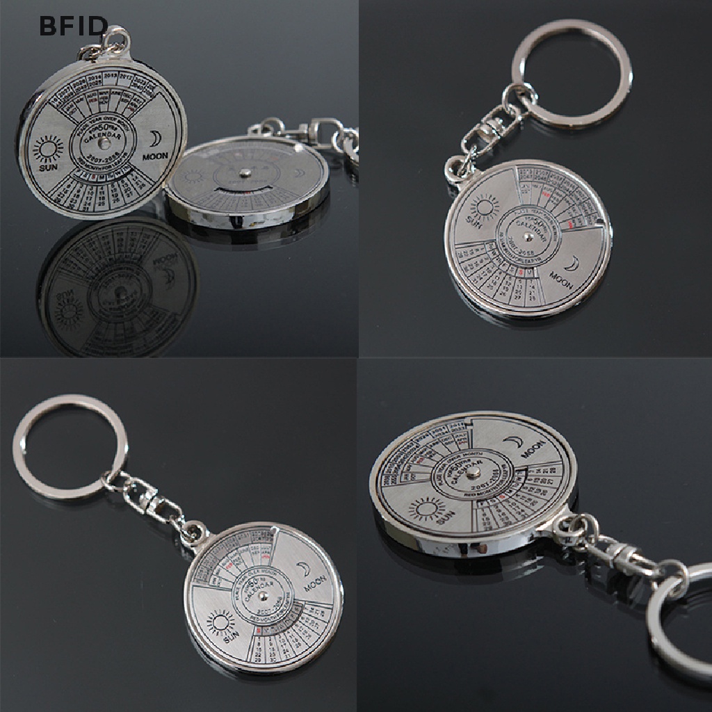 [BFID] Keren Stylish Kalender 50tahun Gantungan Kunci Keyfob Metal Alloy Ring Compass [ID]