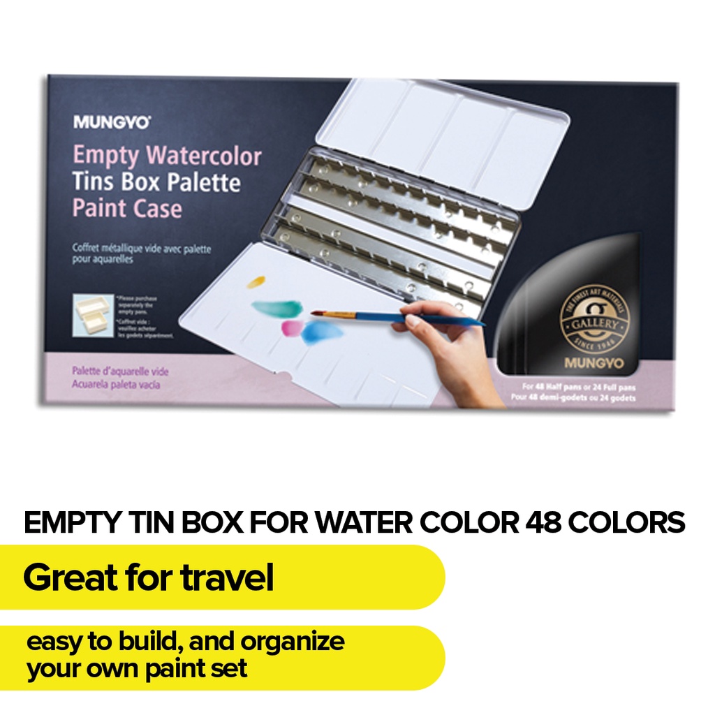 

Mungyo Official - Empty Tin Box For Water Color - Large Set For 48 Color