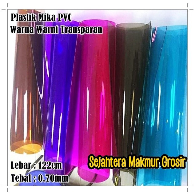 Plastik Mika Lentur Warna Warni PVC Flexible Tebal 0.70mm Lebar 122cm