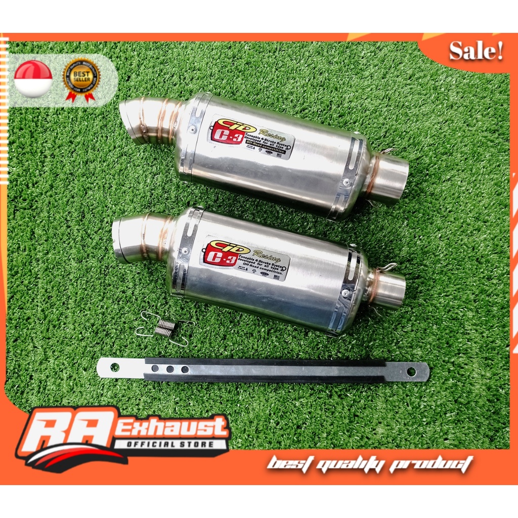 KNALPOT RACING OVAL CLD C3 INLET 38 - 50 / SILENCER KNALPOT CLD TRIOVAL BEAT MIO VARIO SCOOPY NMAX A