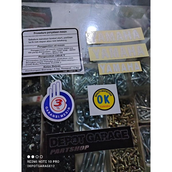 stiker prosedur set  stiker warning mio soul karbu