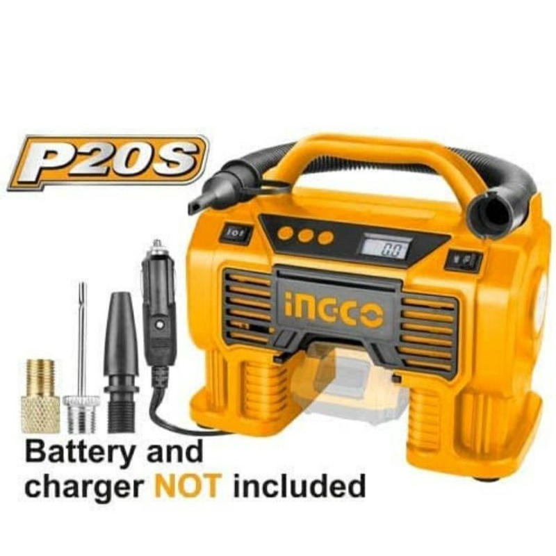 Ingco Mini Kompresor Baterai 20V / Hanya Unit Belum Termasuk Baterai dan Carger CACLI2002