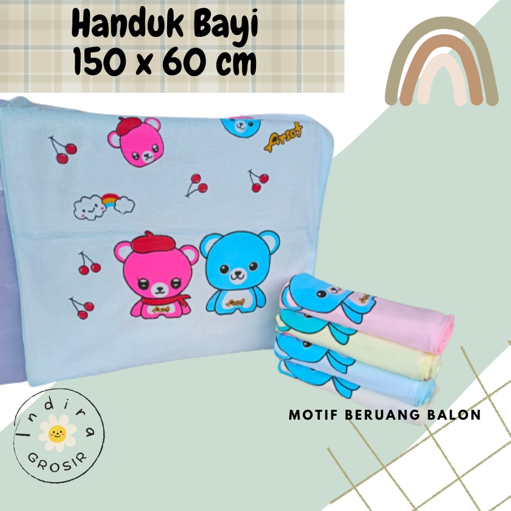 Handuk Bayi | 150 x 60 cm | Motif Beruang Balon