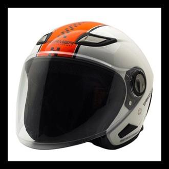 Helm Half Face Cargloss Former Flo Orange White