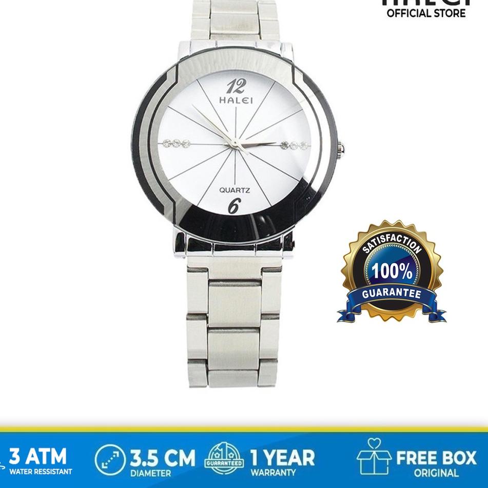 Halei watch Official Ori tahan Air bisa WUDHU Terbaru jam tangan Garansi original halei 457 Silver {